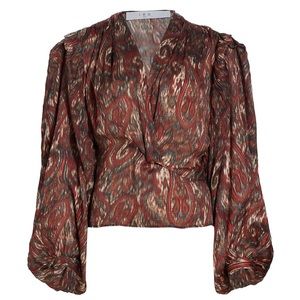 ⭐️Final Drop⭐️ IRO Zarfi Printed Long-Sleeve 100%silk Blouse size 38